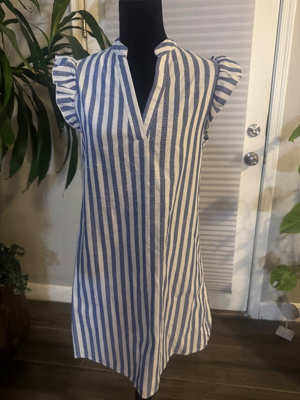 NWOT blue and white dress